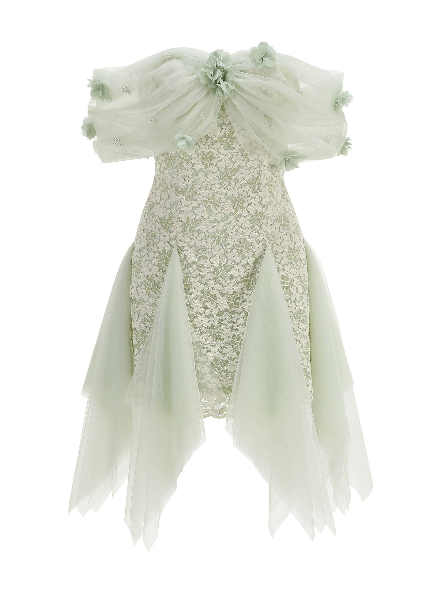 Iosaphat Off Shoulder Flower Mini Dress