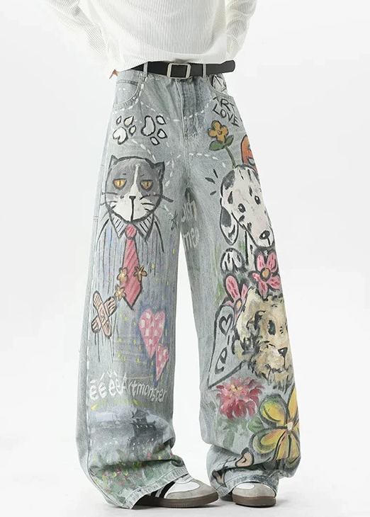 Fouzia Bleached Graffiti Jeans