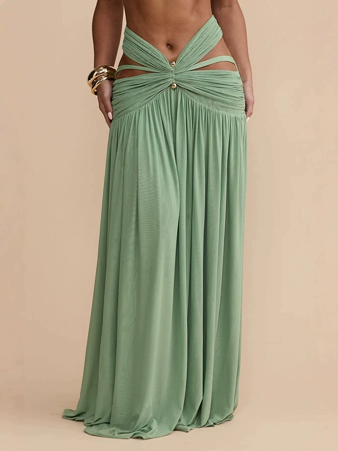 Jeane Cutout Ruched Maxi Skirt Set