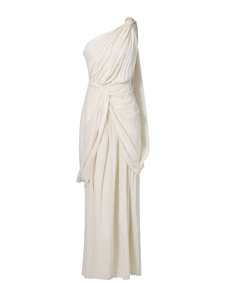 Cadwalader One Shoulder Asymmetric Draped Maxi Dress