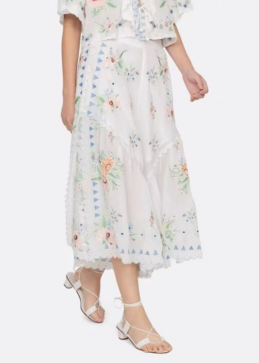 Delicia Split Embroidered Floral Pants