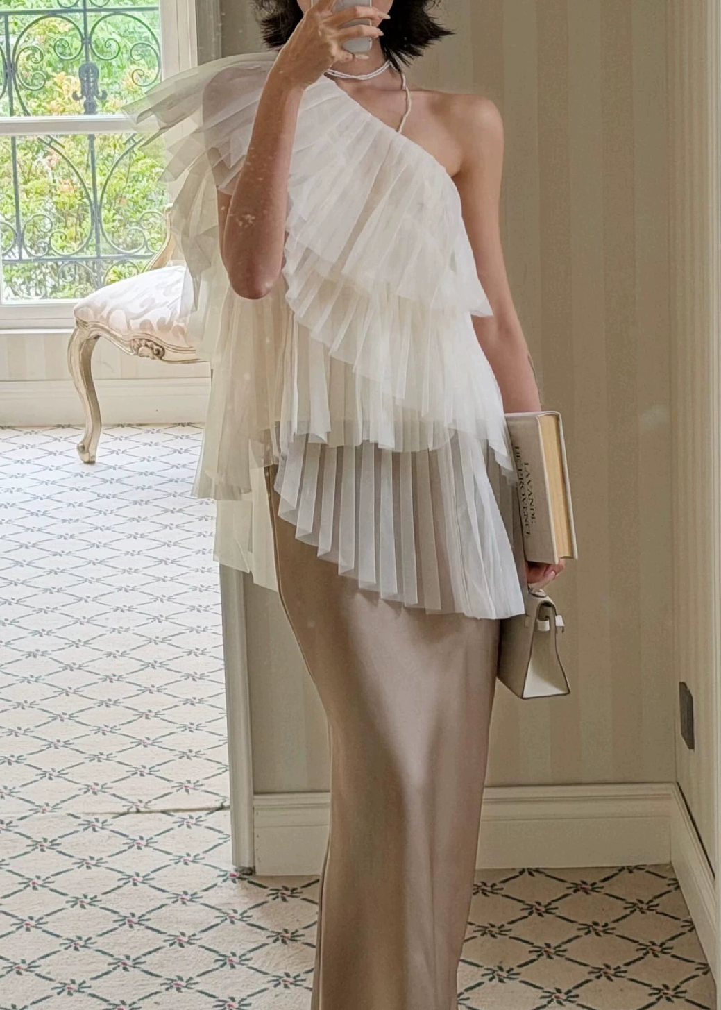 Irem One Shoulder Mesh Top