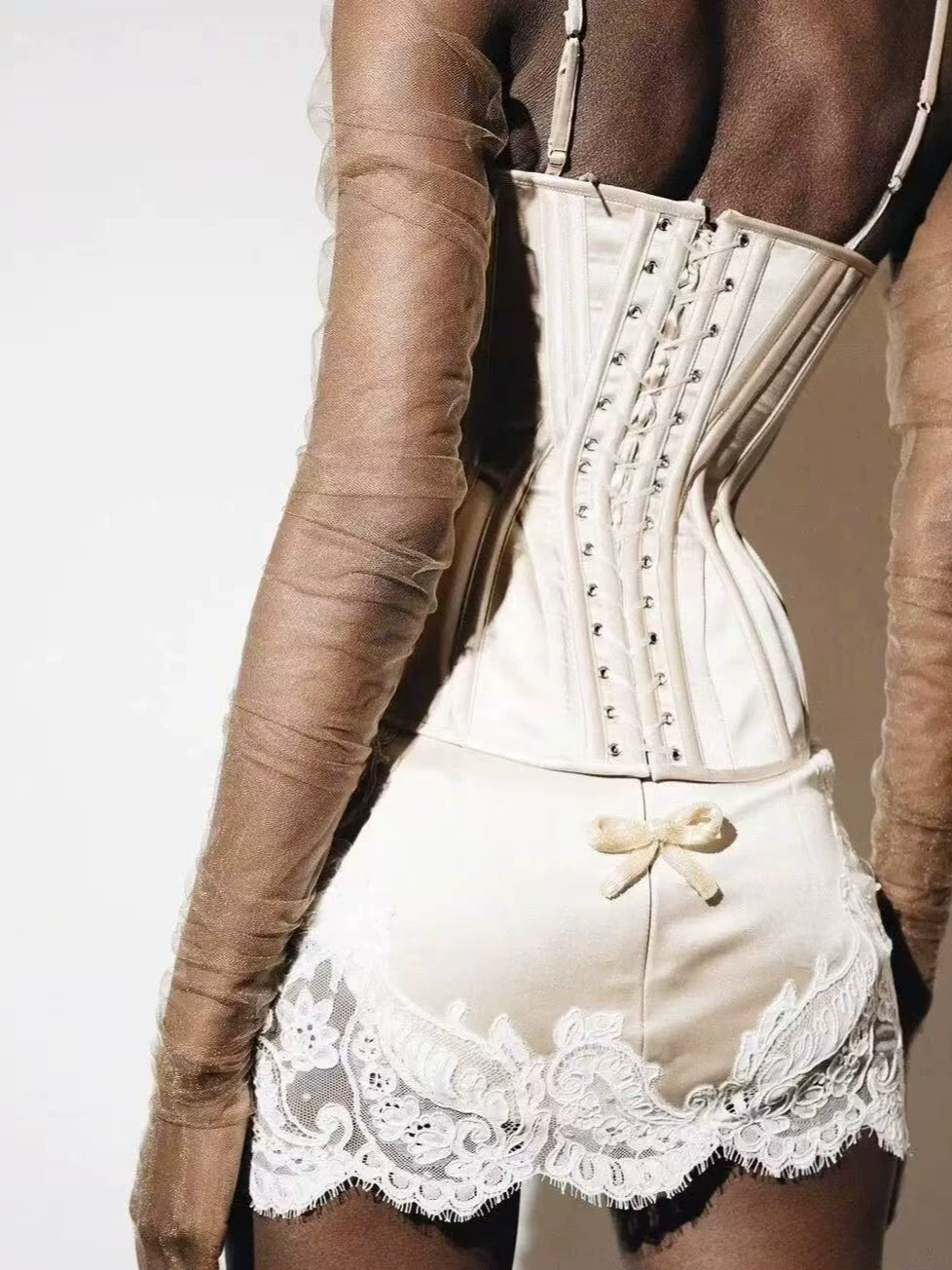 Imtiaz Satin Corset Lace Skirt Set