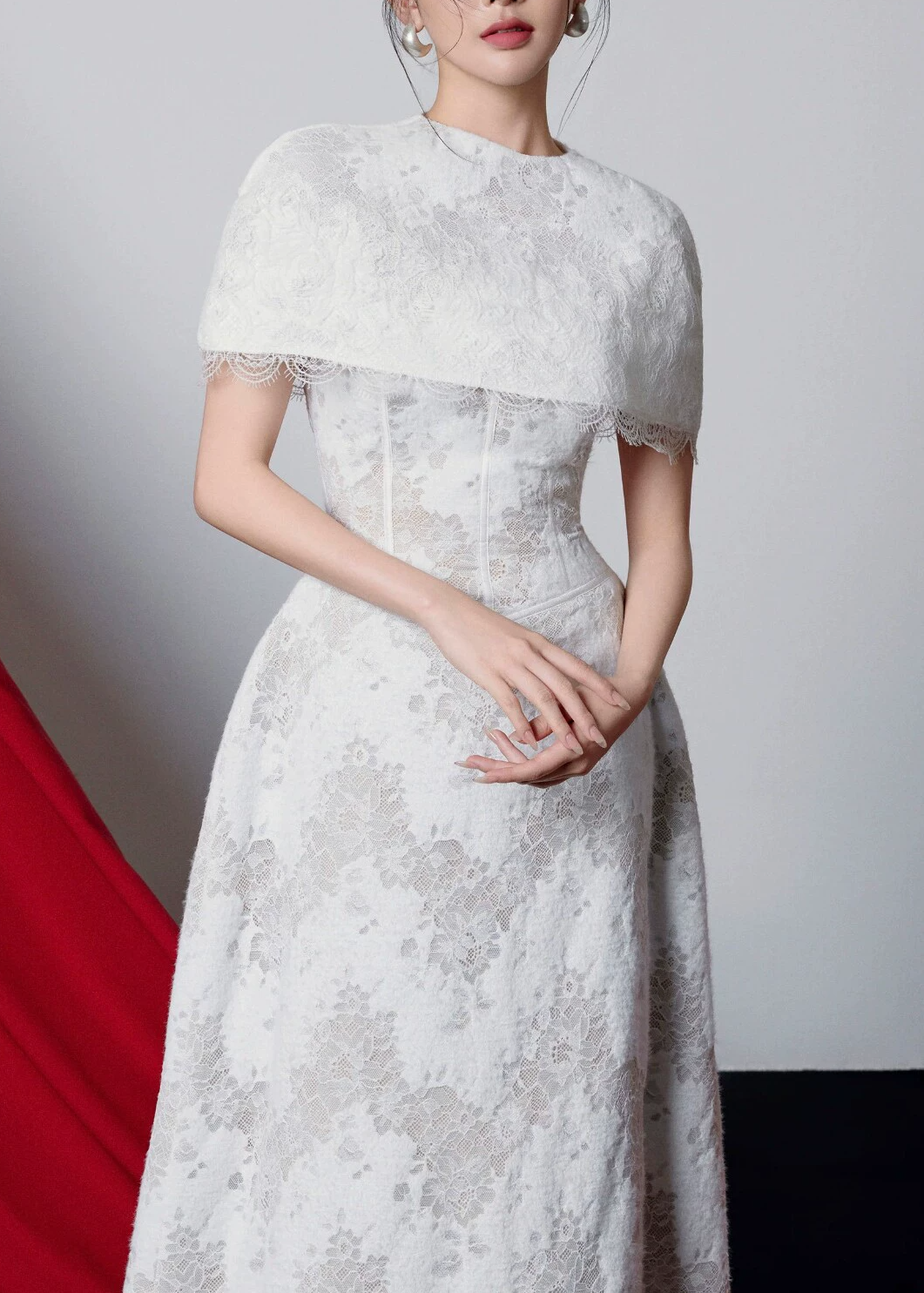 Girish Shawl Lace Maxi Dress