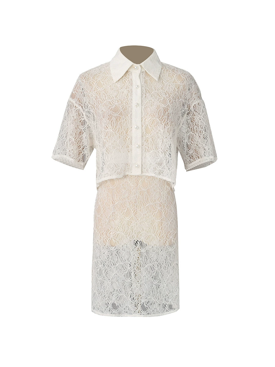 Piper Lace Shirt Skirt Set