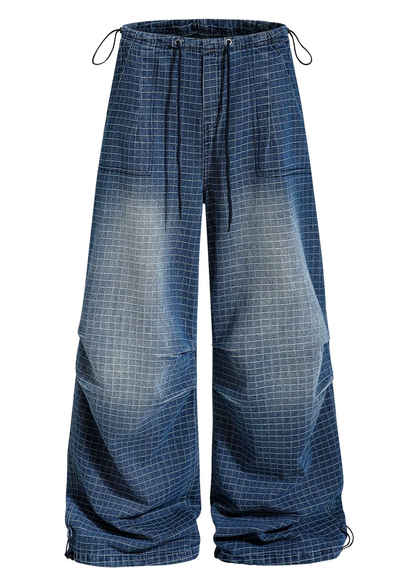 Kaipo Drawstring Grid Jeans