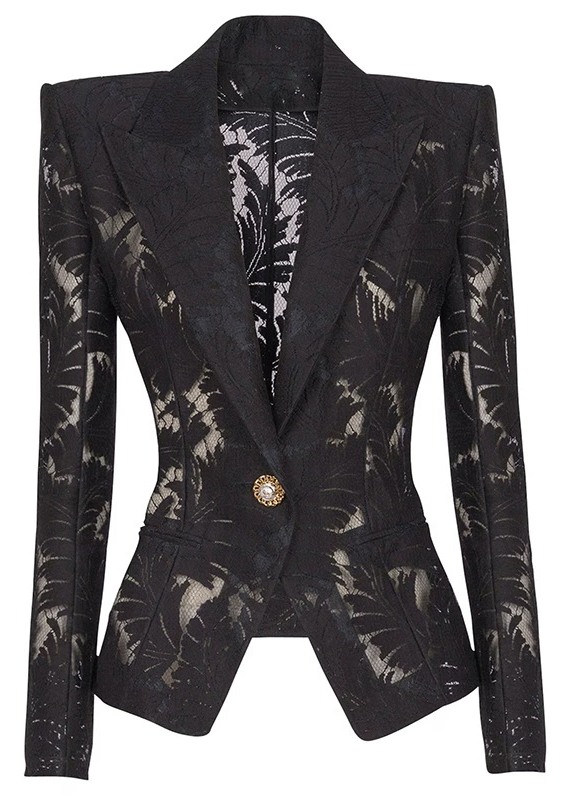 Ercwlff Mesh Print Blazer