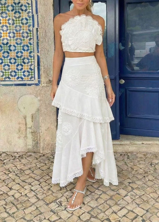 Erich Flower Asymmetric Skirt Set