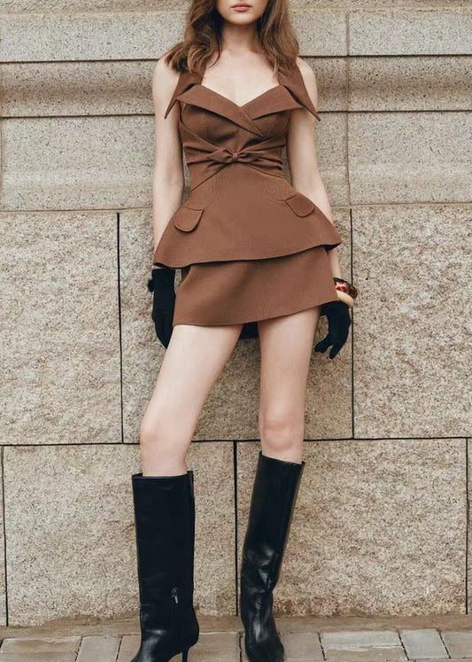 Firoz Halter Neck Ruch Skirt Set