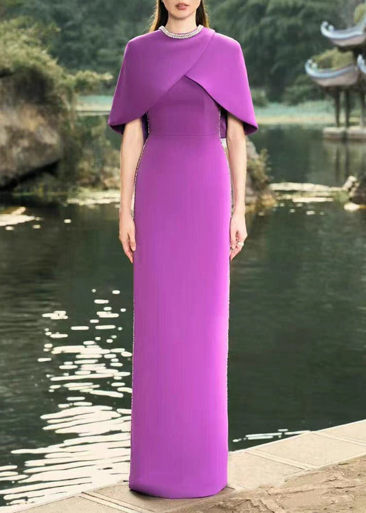 Dusan Rhinestone Shawl Maxi Dress