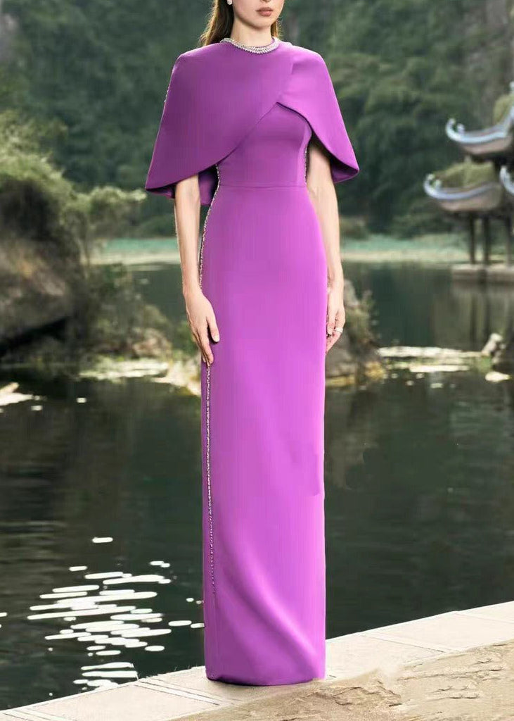 Dusan Rhinestone Shawl Maxi Dress