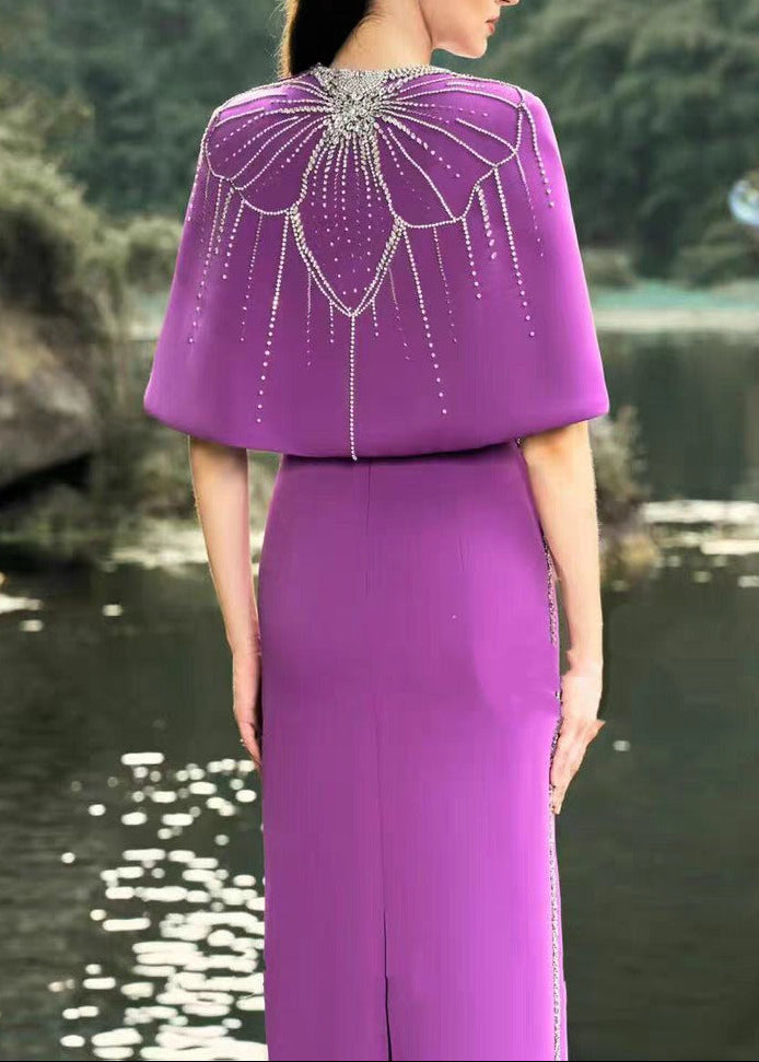 Dusan Rhinestone Shawl Maxi Dress