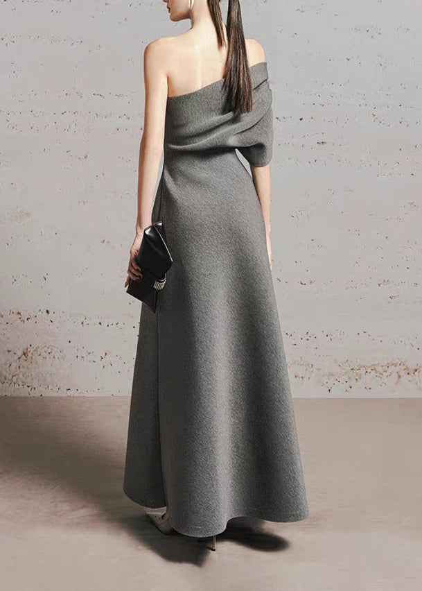 Imeda Strapless Asymmetrical  Maxi Dress
