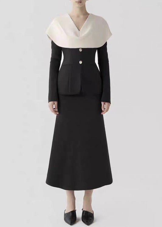 Florus Colorblock Shawl Skirt Set