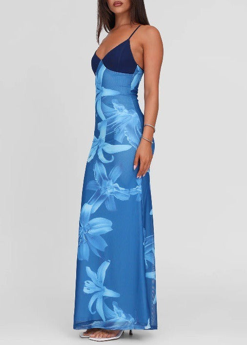 Erica Spaghetti Floral Maxi Dress