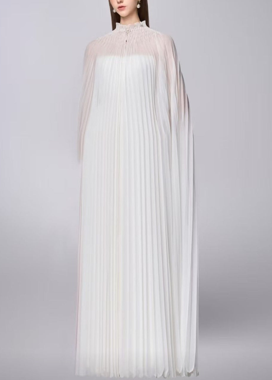 Imaculada Cape Sleeve Ruch Maxi Dress