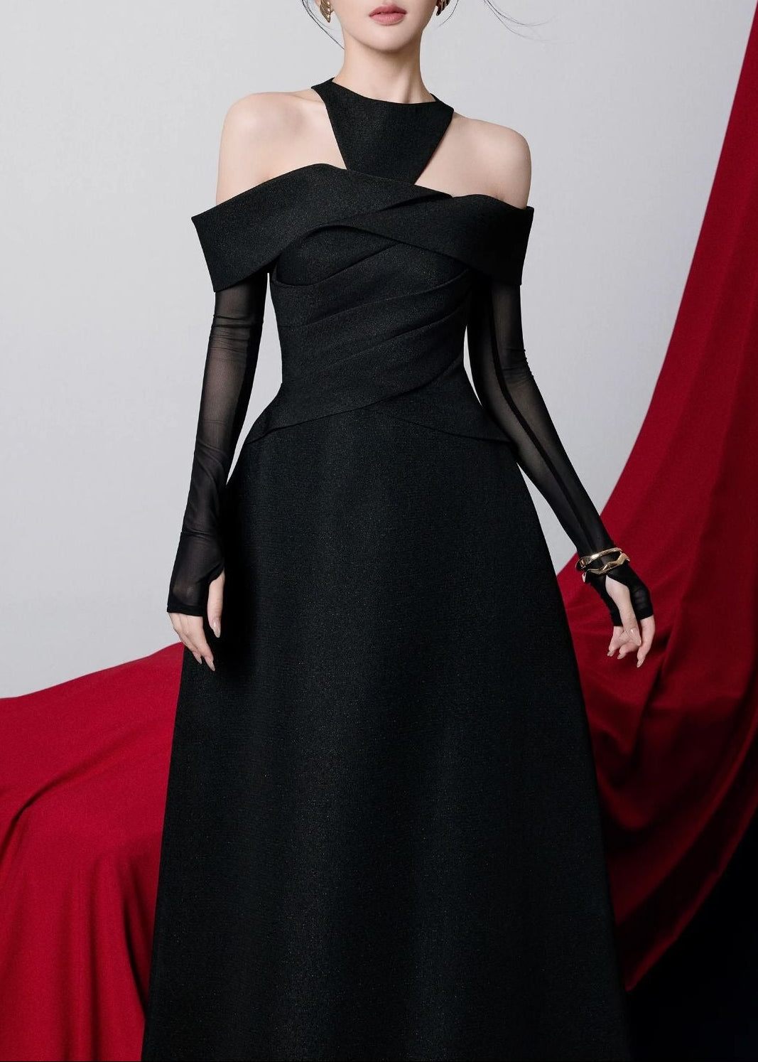 Feidhlim Cutout Mesh Maxi Dress
