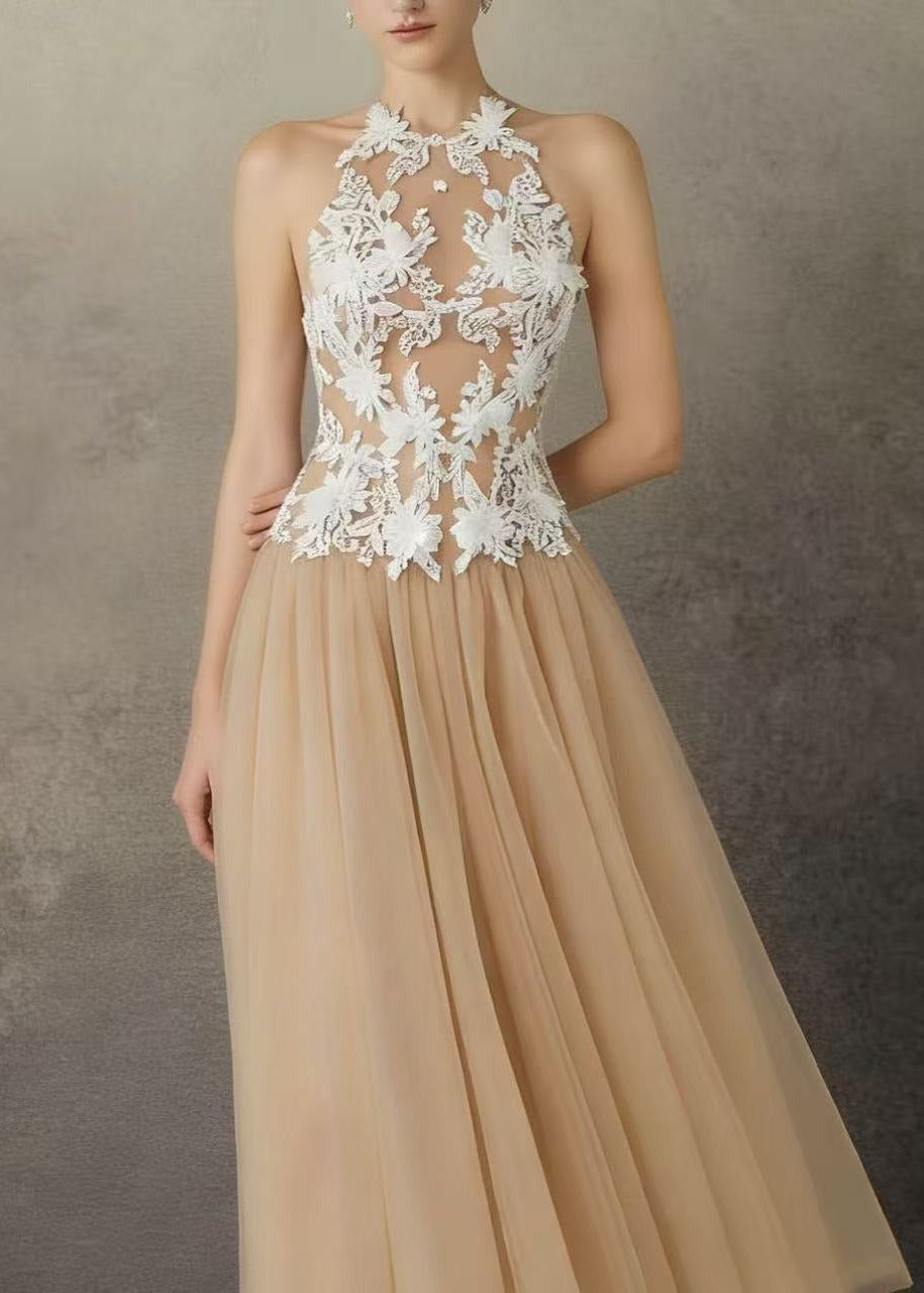 Firmin Sleeveless Flower Mesh Maxi Dress