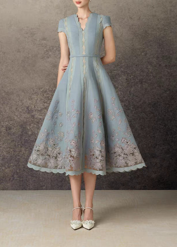 Kadeem V Neck Floral Flared Midi Dress