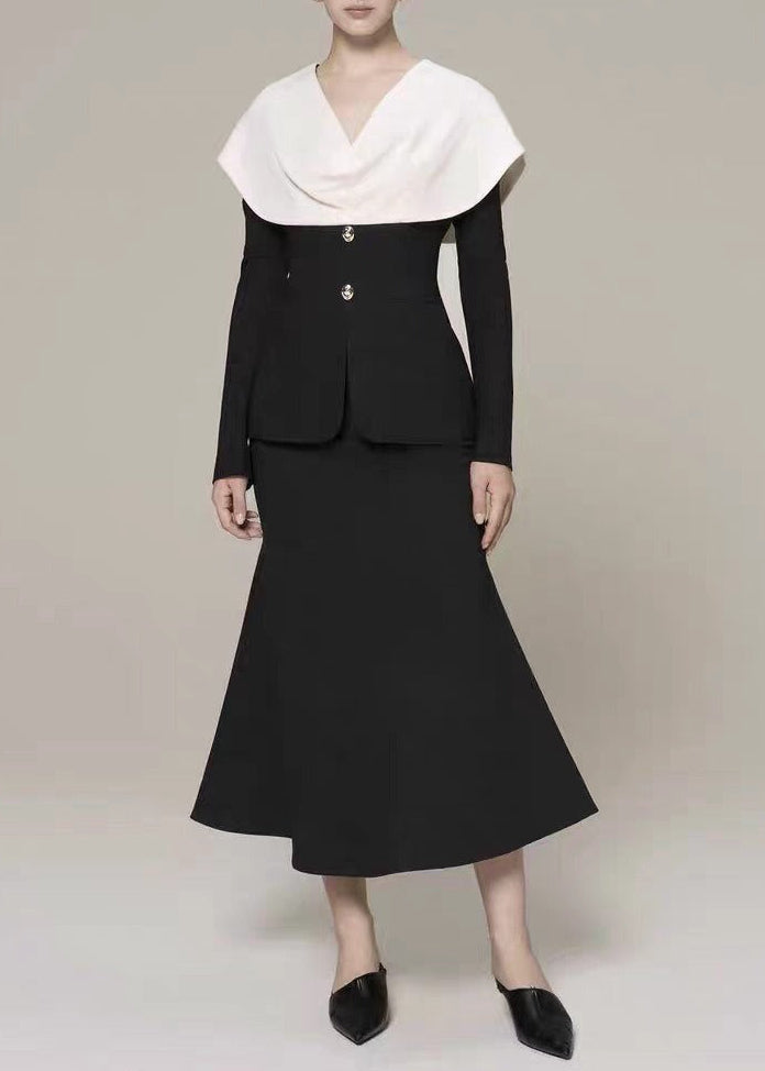 Florus Colorblock Shawl Skirt Set