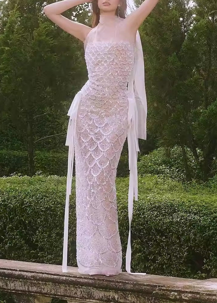 Ilkay Halter Neck Sequin Maxi Dress
