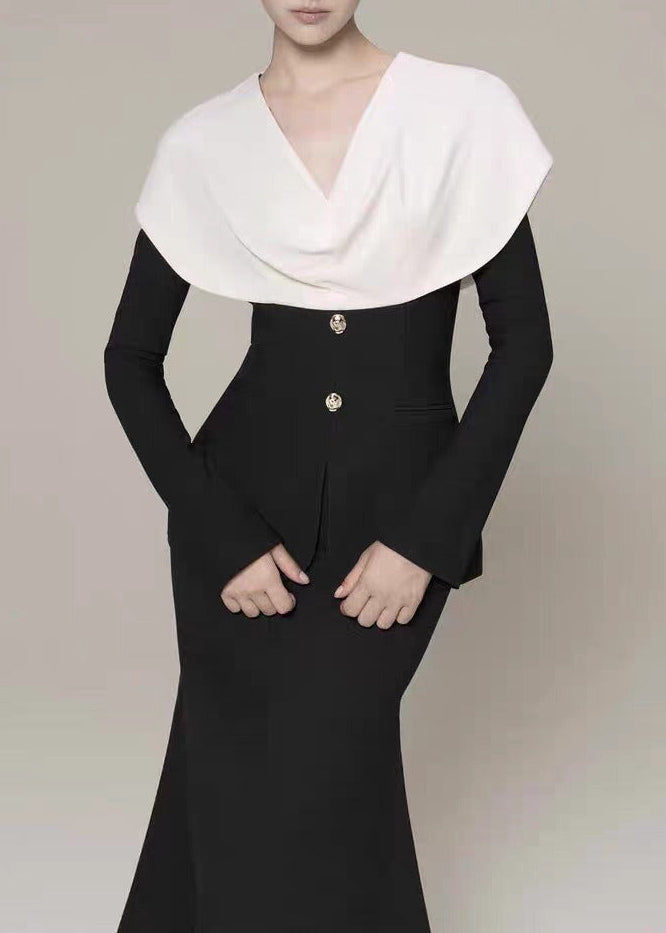 Florus Colorblock Shawl Skirt Set