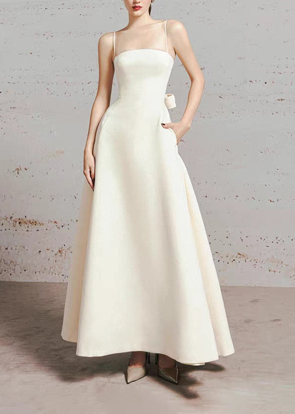 Immaculate Strapless Tie Up Bow Maxi Dress
