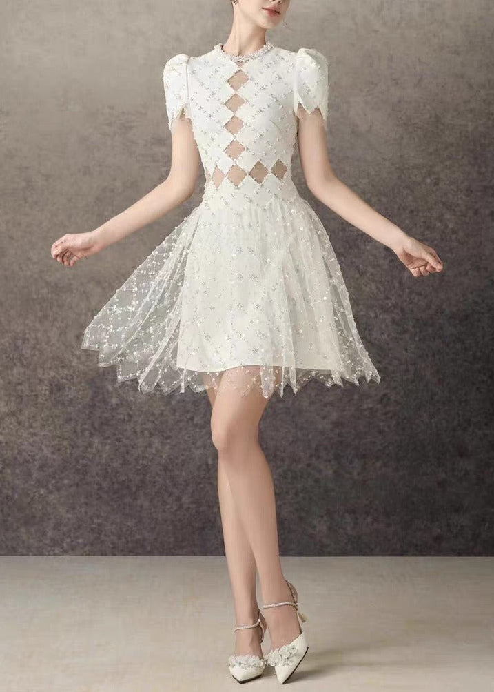 Haru Pearl Mesh Mini Dress