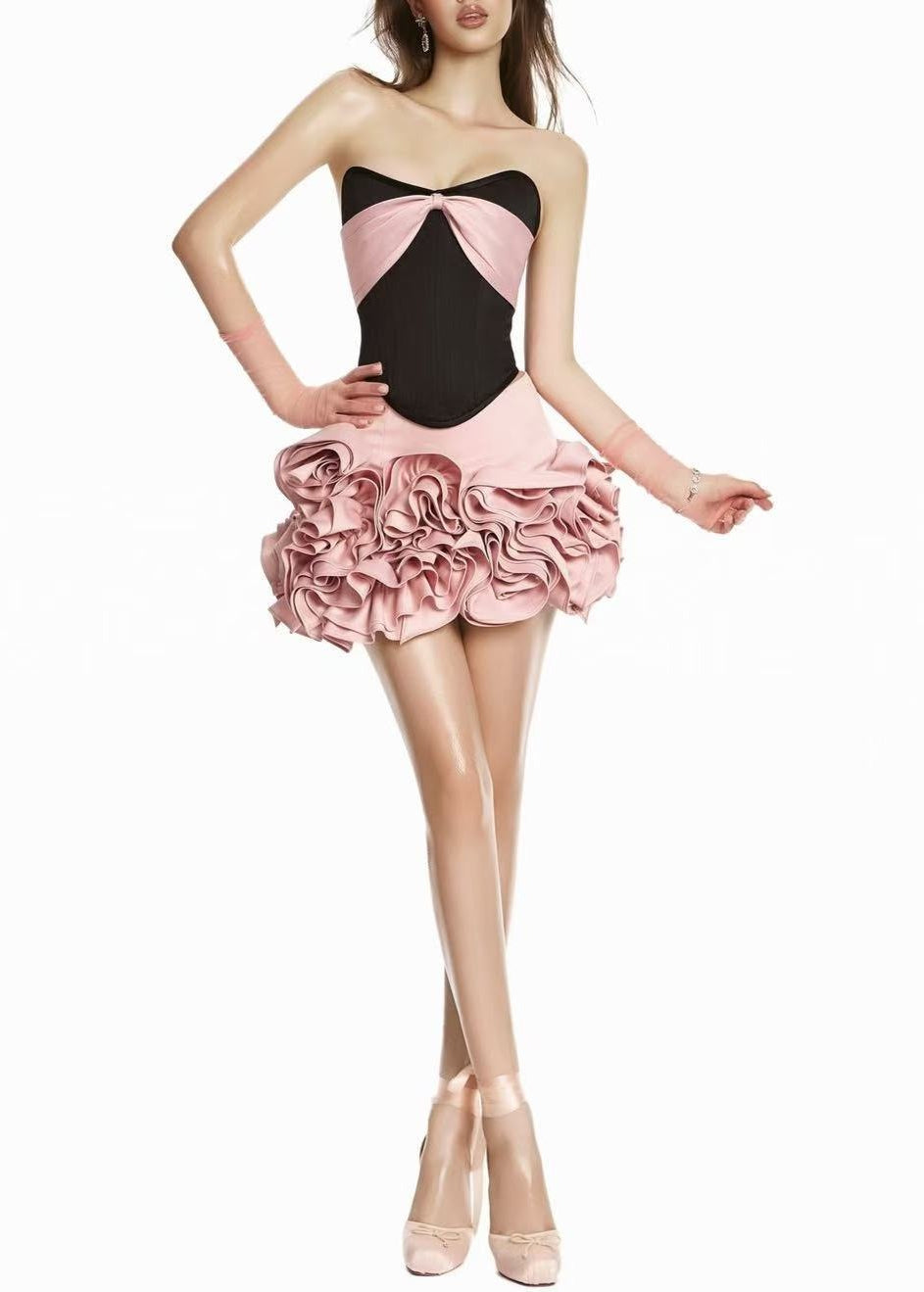 Isidoro Strapless Ruffle Skirt Set