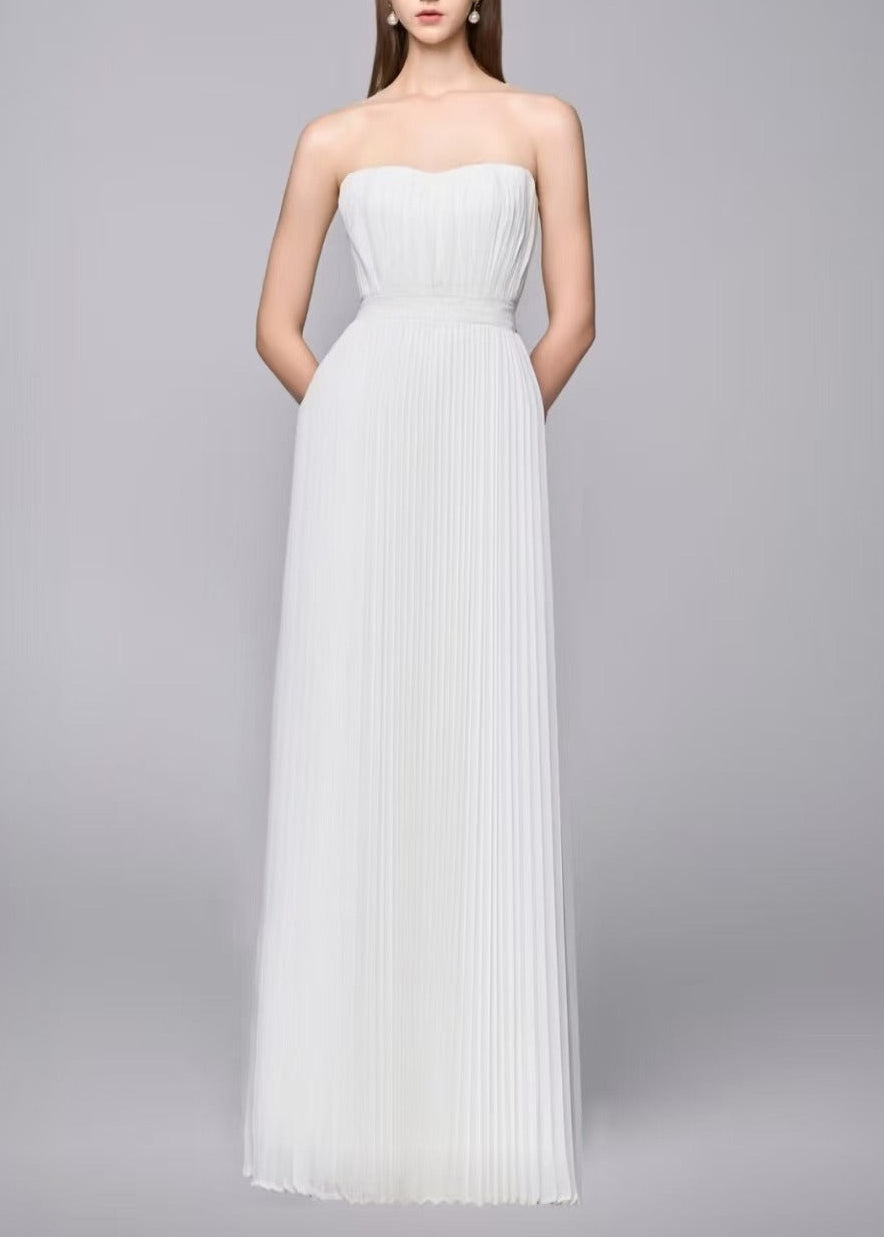Imaculada Cape Sleeve Ruch Maxi Dress