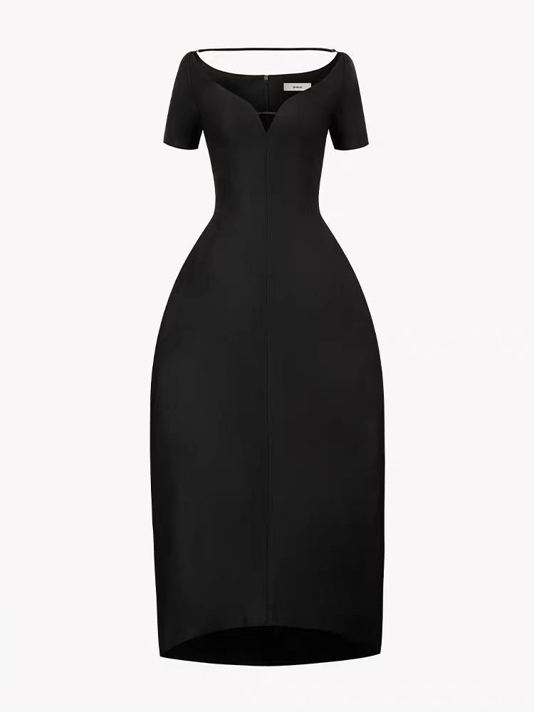 Habiba Mermaid Plunge Midi Dress