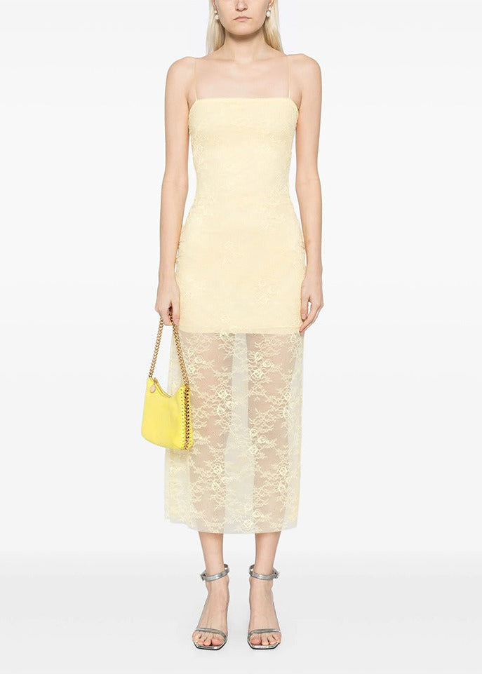 Hephaistos Spaghetti Lace Midi Dress