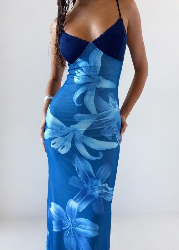 Erica Spaghetti Floral Maxi Dress