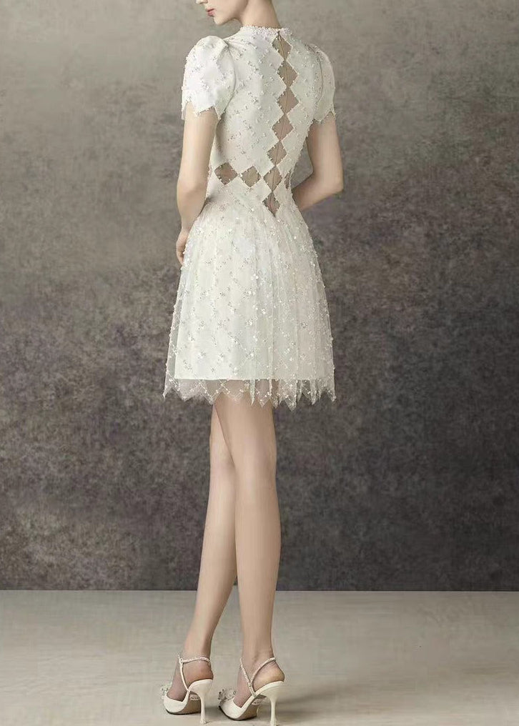 Haru Pearl Mesh Mini Dress