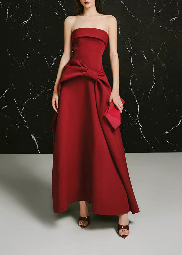 Januarius Strapless Asymmetric Maxi Dress