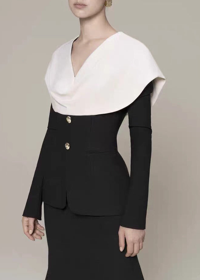 Florus Colorblock Shawl Skirt Set