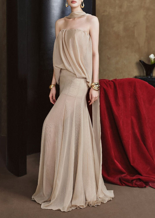 Giraldo Ruch Mesh Mermaid Maxi Dress