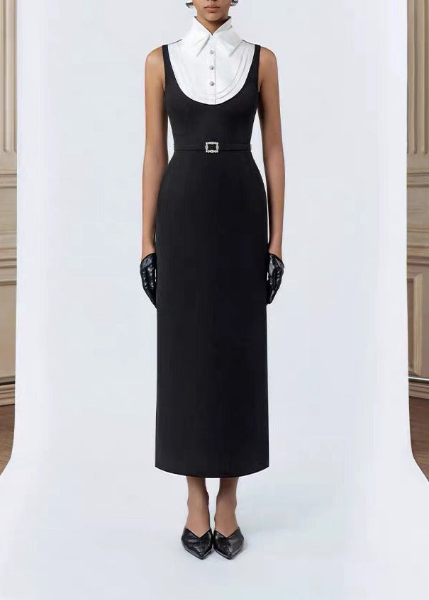 Kajsa Sleeveless Colorblock Maxi Shirt Dress