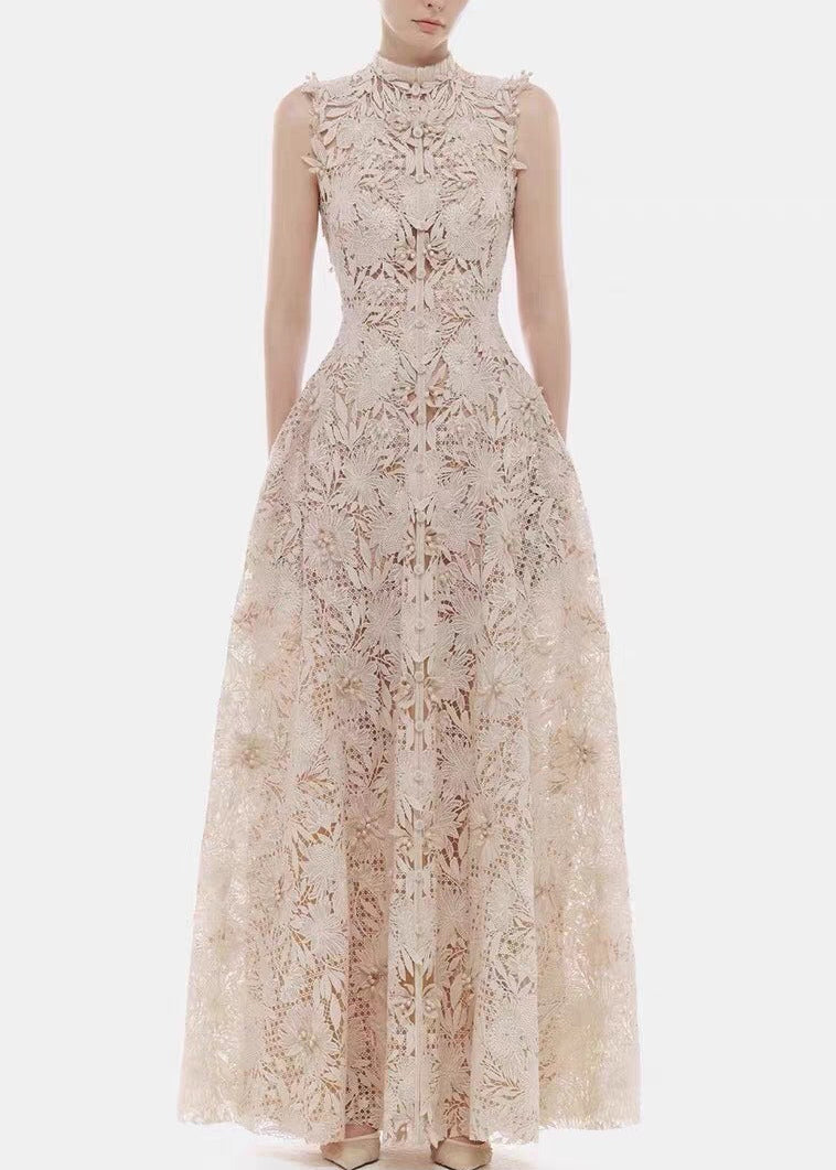 Kahikilani Sleeveless Floral Lace Maxi Dress