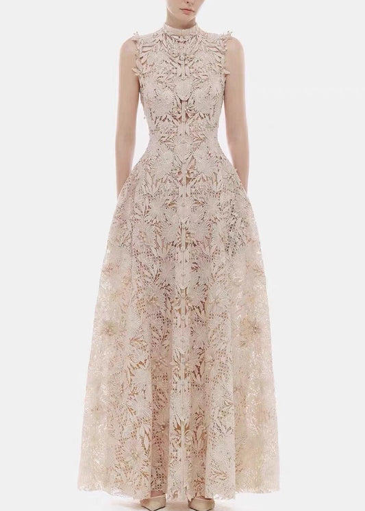 Kahikilani Sleeveless Floral Lace Maxi Dress