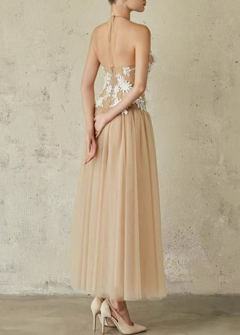 Firmin Sleeveless Flower Mesh Maxi Dress