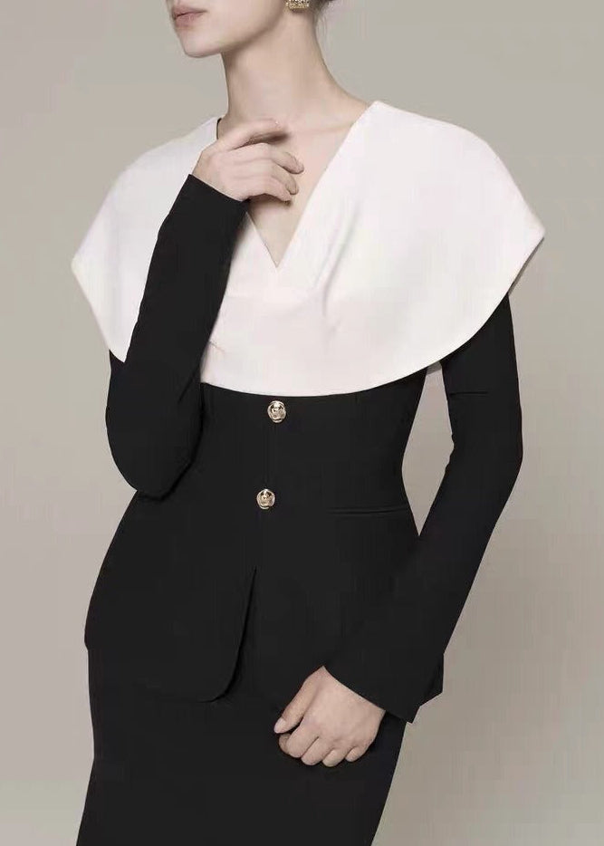 Florus Colorblock Shawl Skirt Set