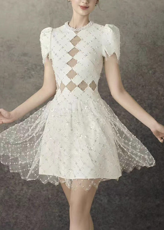 Haru Pearl Mesh Mini Dress