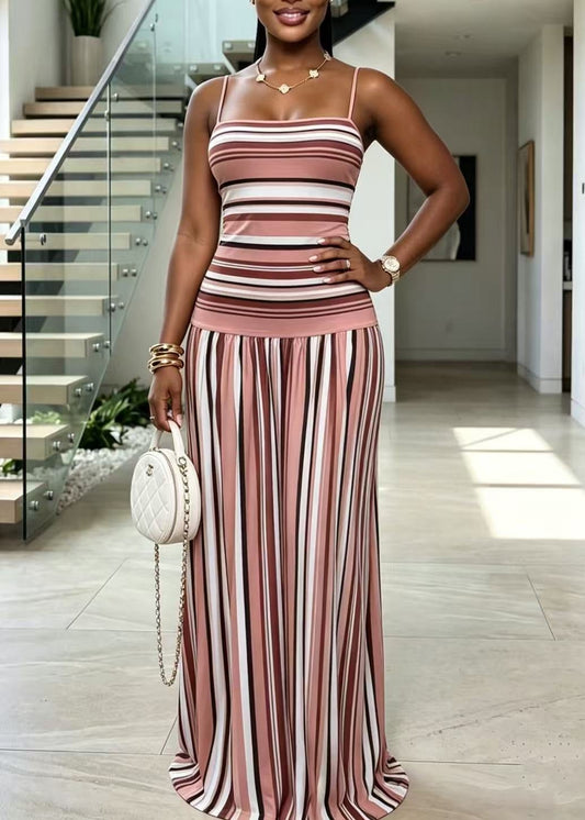 Jaya Ruch Stripe Maxi Dress