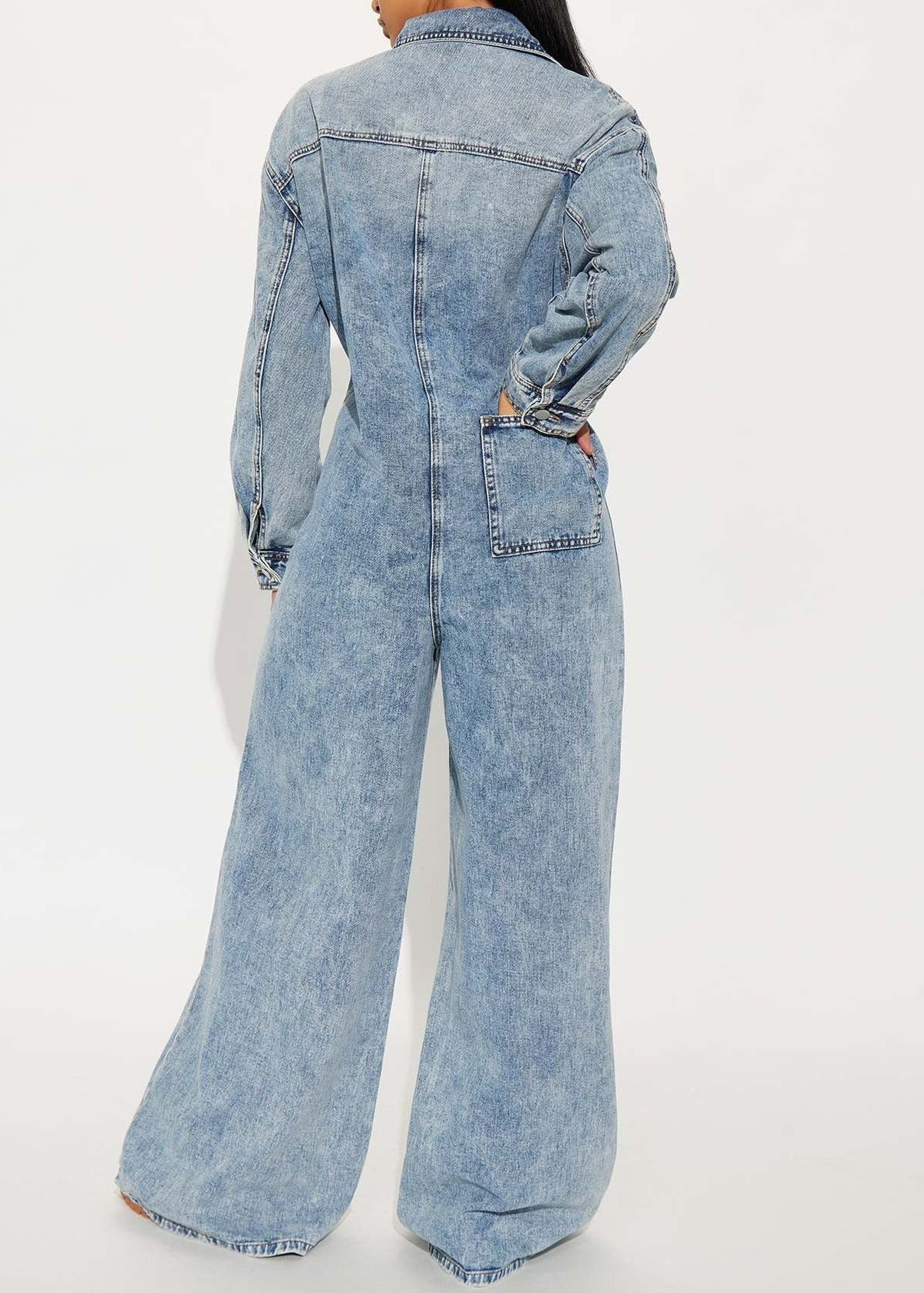 Inken Button Denim Jumpsuit