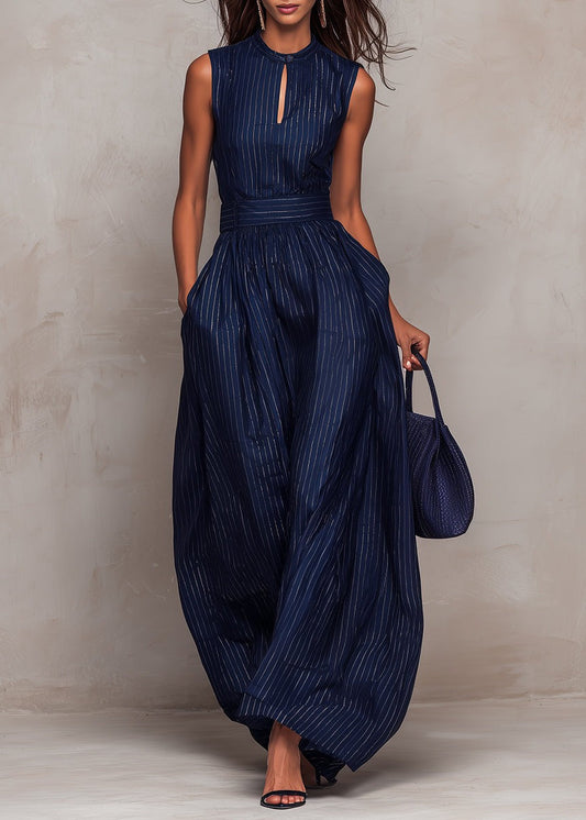 Heraclitus Sleeveless Cutout Stripe Jumpsuit