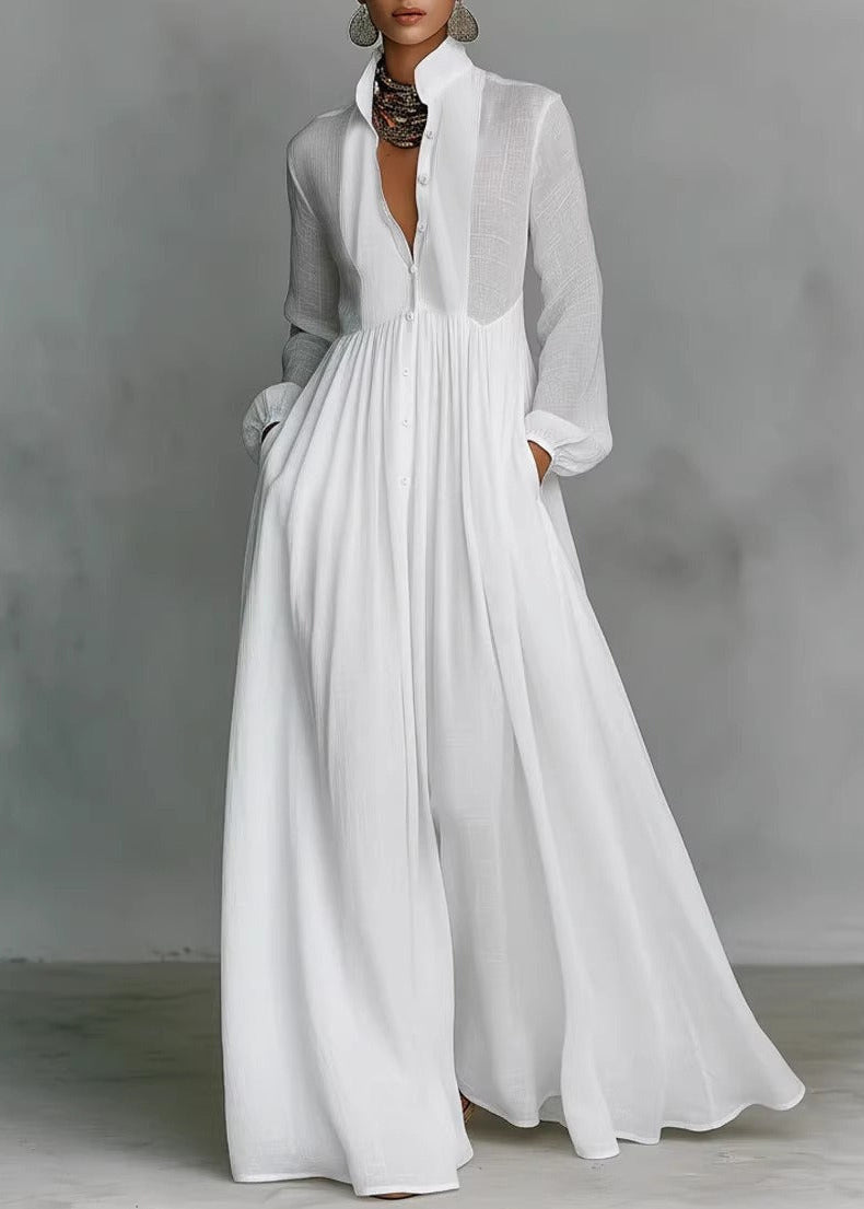 Flaithri Plunge Ruch Maxi Dress