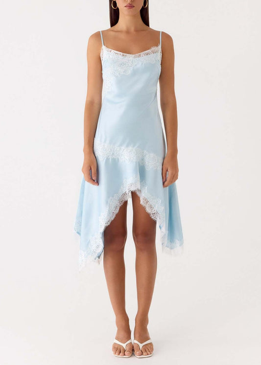 Hadubert Spaghetti Satin Lace Mini Dress