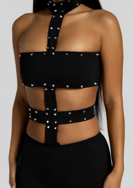Felipinho Halter Neck Embellished Jumpsuit
