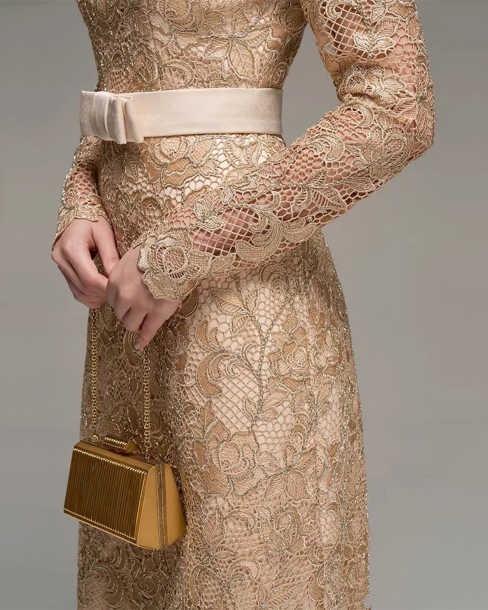 Feidelm EmbellishedLace Maxi Dress